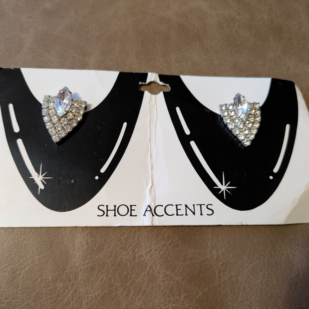 Vintage Added Extras NYC Silver And Rhinestone Shoe Accents